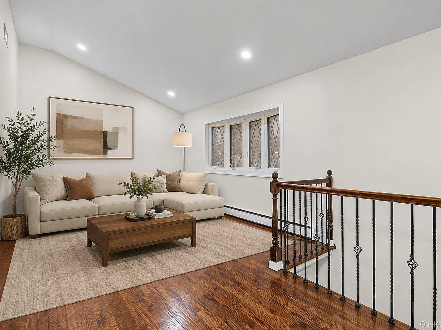 Same living room after virtual staging